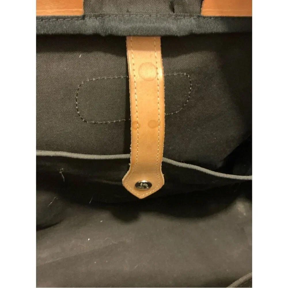 Jon Hart Design Black Duffel with Tan Leather Accents